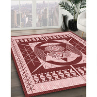 Patterned Baby Pink Rug, pat1882rd