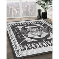 Patterned Light Gray Novelty Rug, pat1882