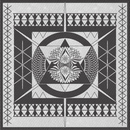 Square Patterned Light Gray Novelty Rug, pat1882