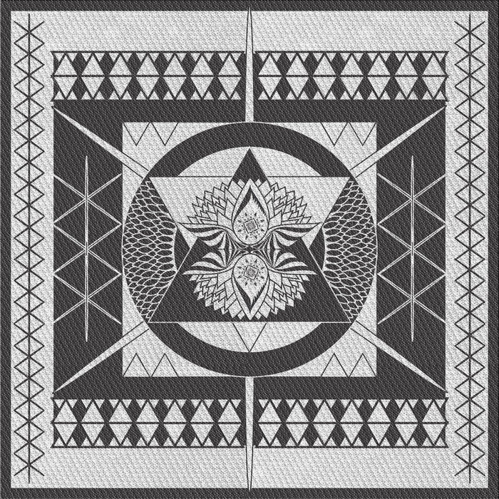 Square Patterned Light Gray Novelty Rug, pat1882