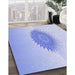 Machine Washable Transitional Sky Blue Rug in a Family Room, wshpat1883blu