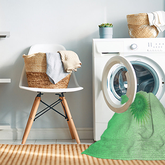 Machine Washable Transitional Jade Green Rug in a Washing Machine, wshpat1883grn