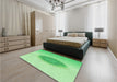 Patterned Jade Green Rug in a Bedroom, pat1883grn