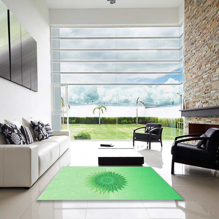 Machine Washable Transitional Jade Green Rug in a Kitchen, wshpat1883grn
