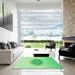 Machine Washable Transitional Jade Green Rug in a Kitchen, wshpat1883grn