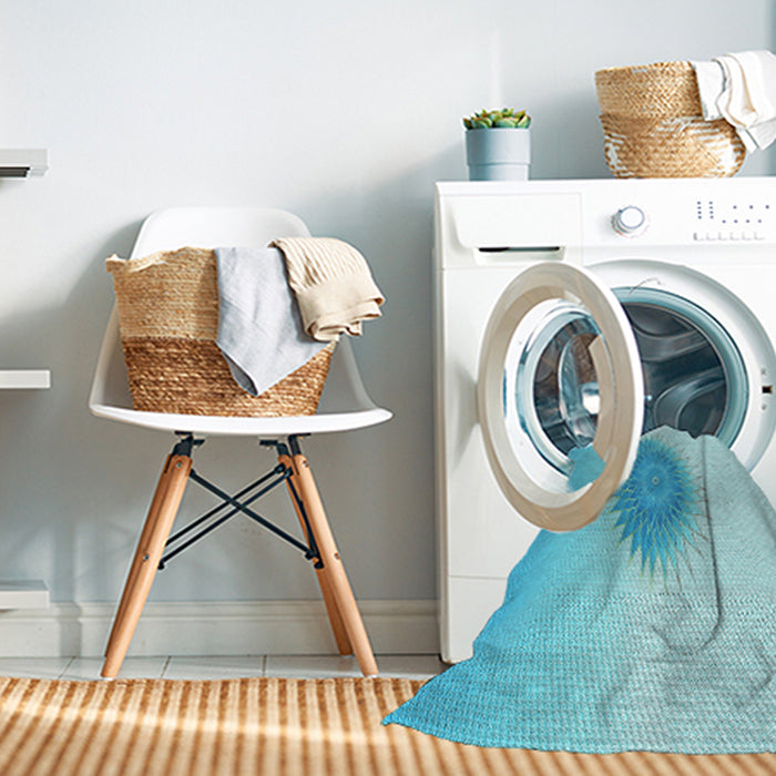 Machine Washable Transitional Blue Turquoise Green Rug in a Washing Machine, wshpat1883lblu