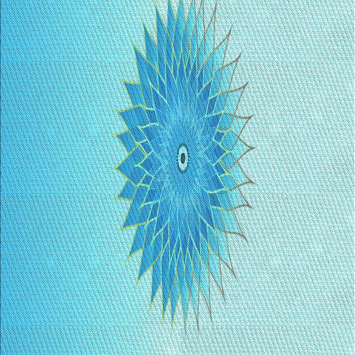 Patterned Blue Turquoise Green Rug, pat1883lblu