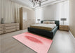 Patterned Red Rug in a Bedroom, pat1883rd