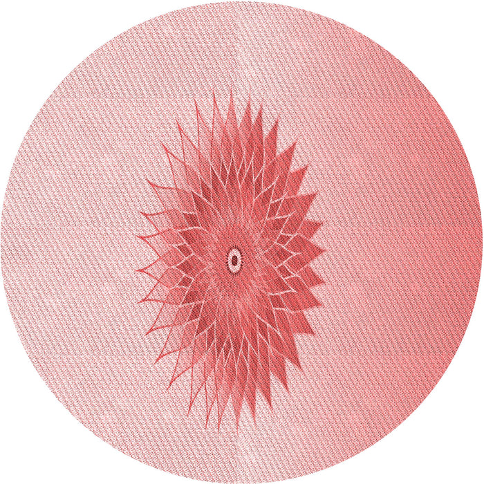 Square Patterned Red Rug, pat1883rd