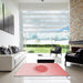 Square Patterned Red Rug in a Living Room, pat1883rd