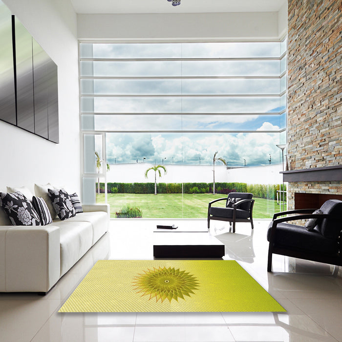 Square Patterned Brown Rug in a Living Room, pat1883yw