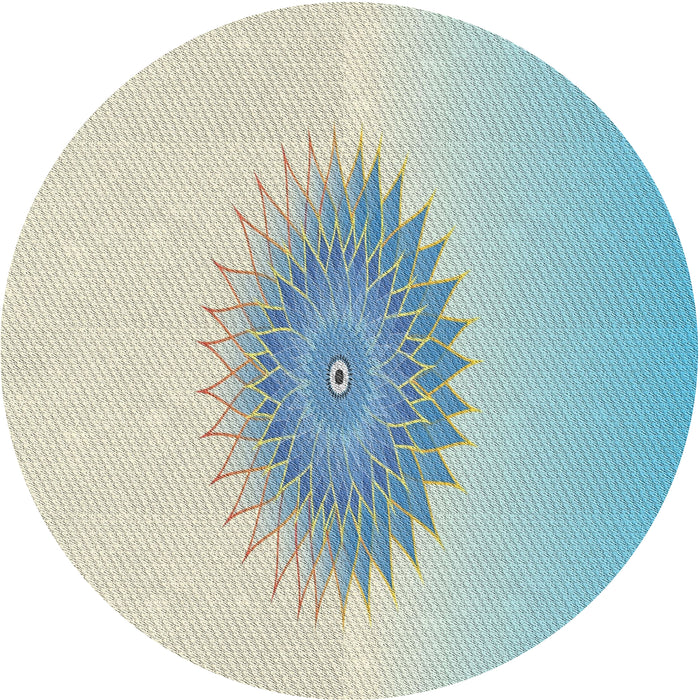 Square Machine Washable Transitional Pale Blue Lily Blue Rug, wshpat1883