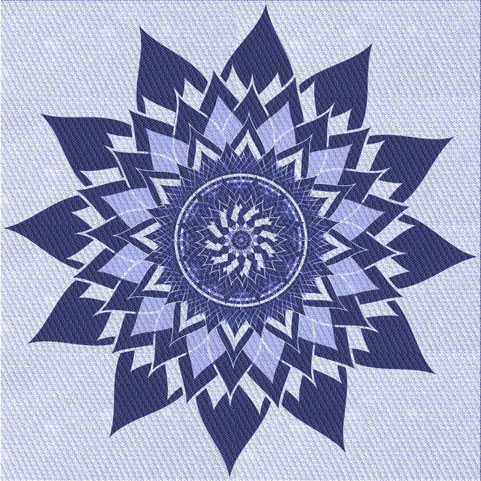 Round Patterned Blue Rug, pat1884blu