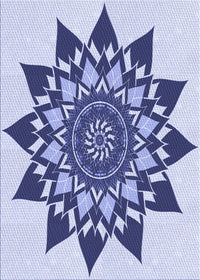 Machine Washable Transitional Blue Rug, wshpat1884blu