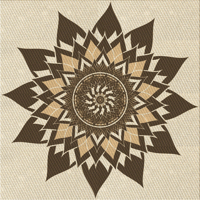 Round Patterned Red Brown Rug, pat1884brn
