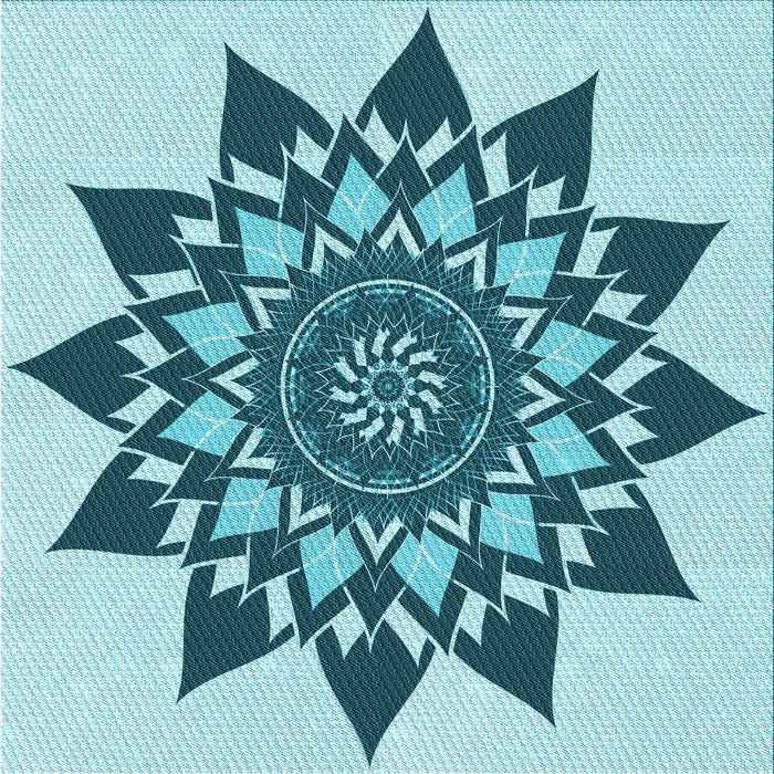 Round Patterned Dark Cyan Green Rug, pat1884lblu