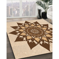 Patterned Mahogany Brown Rug, pat1884org