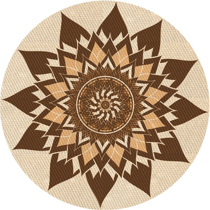 Square Patterned Mahogany Brown Rug, pat1884org