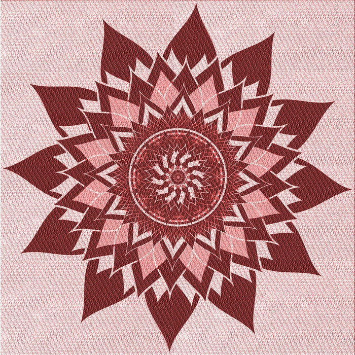Round Patterned Red Rug, pat1884rd