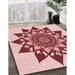 Patterned Red Rug in Family Room, pat1884rd