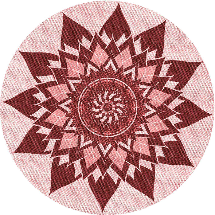 Square Patterned Red Rug, pat1884rd