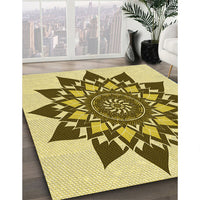 Patterned Oak Brown Rug, pat1884yw