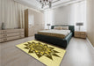 Patterned Oak Brown Rug in a Bedroom, pat1884yw