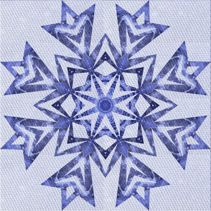 Round Patterned Blue Rug, pat1885blu