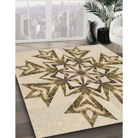 Patterned Vanilla Gold Rug, pat1885brn