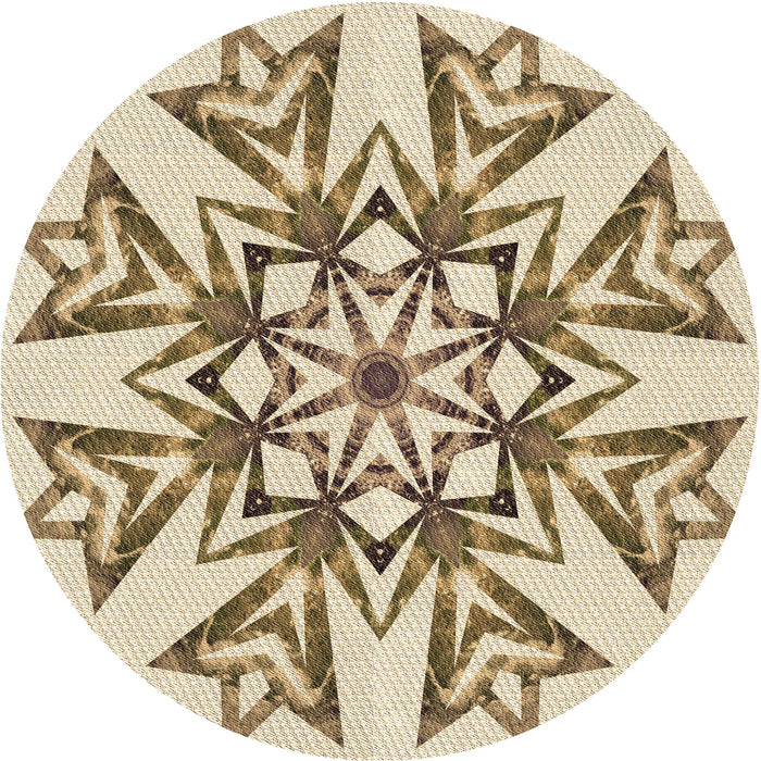 Square Patterned Vanilla Gold Rug, pat1885brn