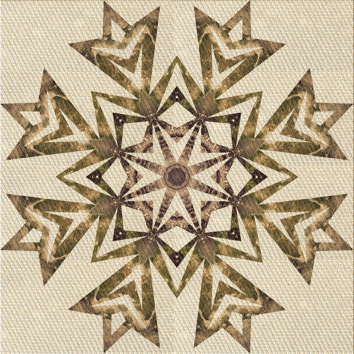 Round Machine Washable Transitional Vanilla Gold Rug, wshpat1885brn