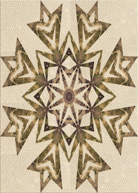 Machine Washable Transitional Vanilla Gold Rug, wshpat1885brn