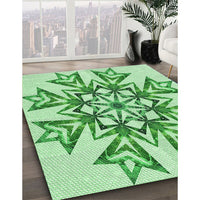 Patterned Light Green Rug, pat1885grn