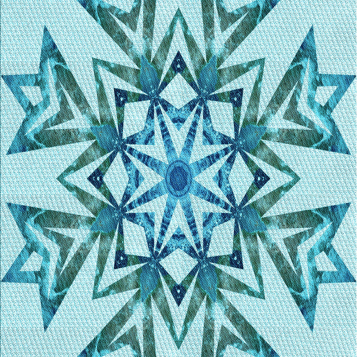 Machine Washable Transitional Blue Rug, wshpat1885lblu