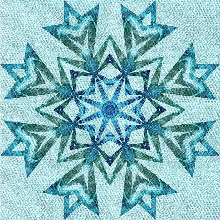 Round Patterned Blue Rug, pat1885lblu