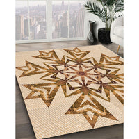 Patterned Deep Peach Orange Rug, pat1885org