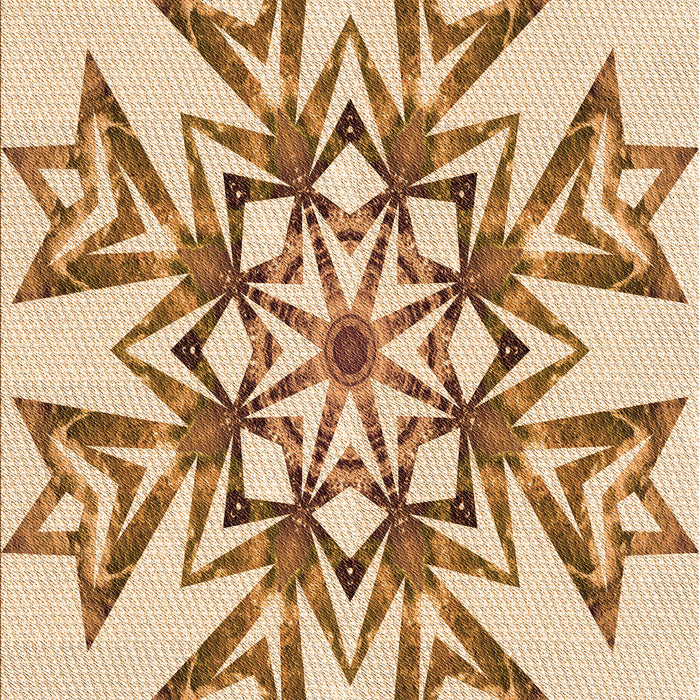 Patterned Deep Peach Orange Rug, pat1885org