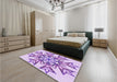 Patterned Blossom Pink Rug in a Bedroom, pat1885pur