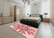 Patterned Red Rug in a Bedroom, pat1885rd