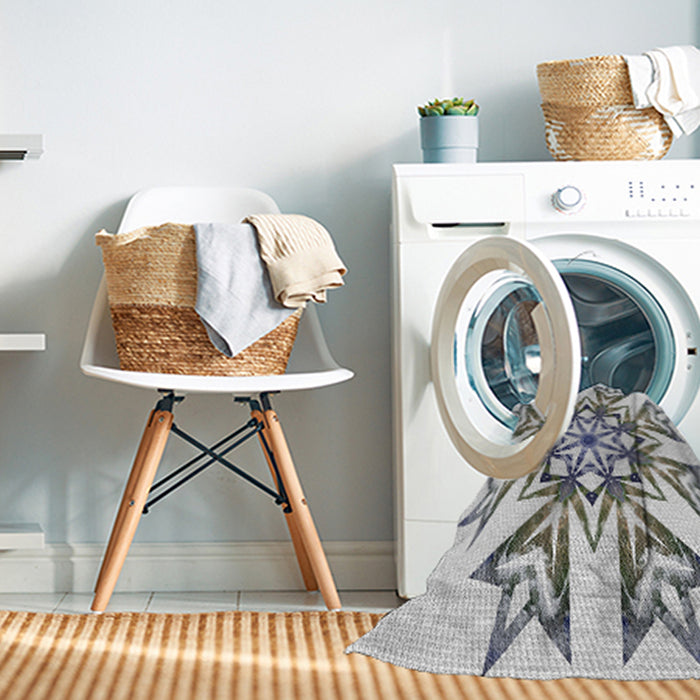 Machine Washable Transitional Grey Gray Rug in a Washing Machine, wshpat1885
