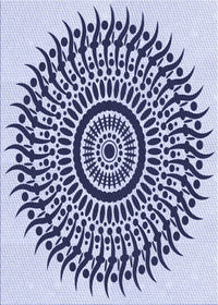 Machine Washable Transitional Deep Periwinkle Purple Rug, wshpat1886blu