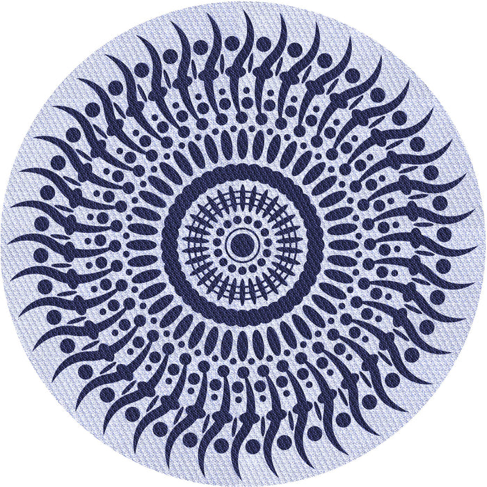 Square Machine Washable Transitional Deep Periwinkle Purple Rug in a Living Room, wshpat1886blu