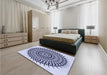 Patterned Deep Periwinkle Purple Rug in a Bedroom, pat1886blu