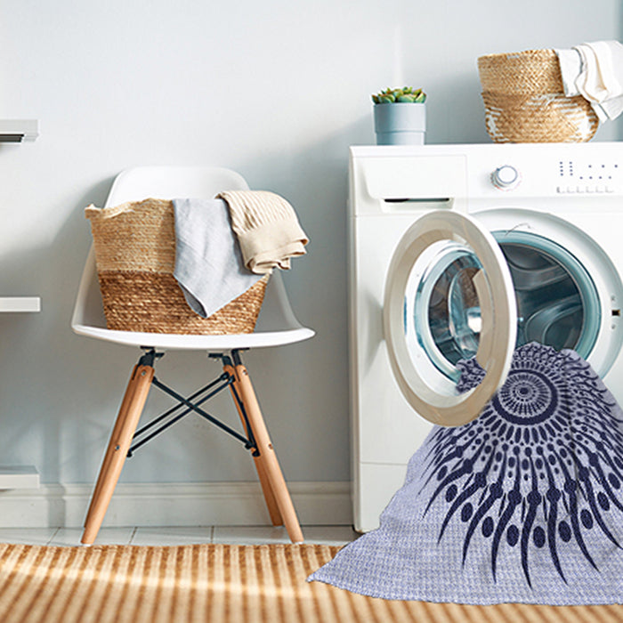 Machine Washable Transitional Deep Periwinkle Purple Rug in a Washing Machine, wshpat1886blu