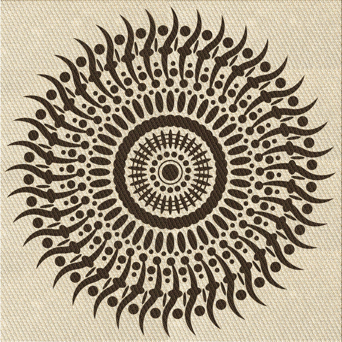 Round Machine Washable Transitional Red Brown Rug, wshpat1886brn