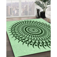 Patterned Mint Green Rug, pat1886grn