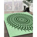 Machine Washable Transitional Mint Green Rug in a Family Room, wshpat1886grn