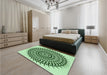 Patterned Mint Green Rug in a Bedroom, pat1886grn