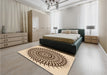 Round Machine Washable Transitional Golden Blonde Gold Rug in a Office, wshpat1886org