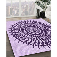 Patterned Bright Grape Purple Rug, pat1886pur